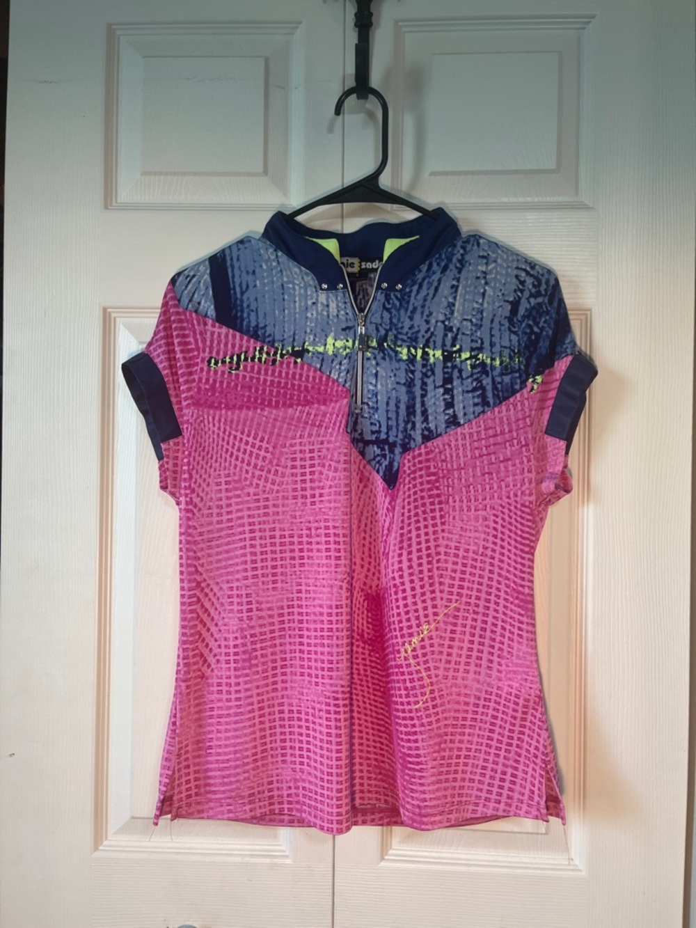 Jamie Sadock Golf Top Women Size S Short Sleeve 1/4 Zip Collar Polo Shirt